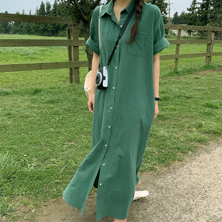 24NEW シャツワンピース ロング丈 マキシ丈 韓国ファッション | RAKUku | 詳細画像3 