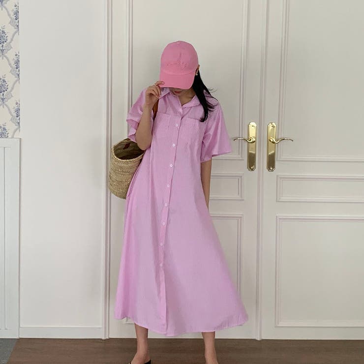 ストライプ シャーツワンピース 韓国ファッション | RAKUku | 詳細画像13 