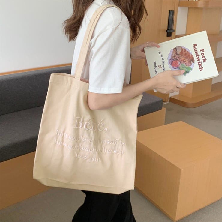 24NEW 刺繍ロゴトートバッグ レタリング | RAKUku | 詳細画像6 