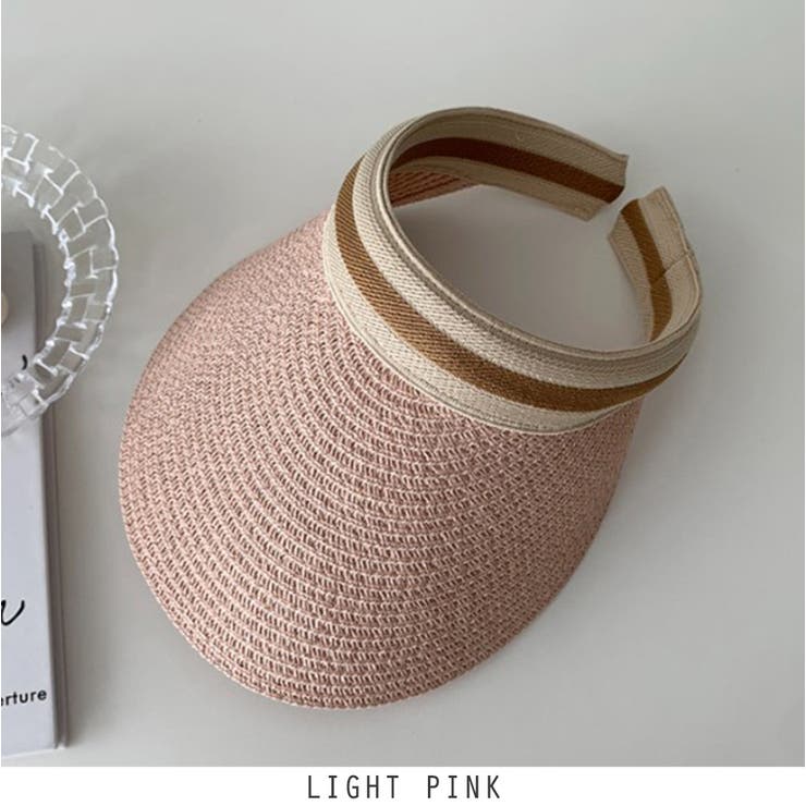 ライトピンク | 24NEW 春 夏 サンバイザー uvカット 自転車 つば広 麦わら帽子 | RAKUku