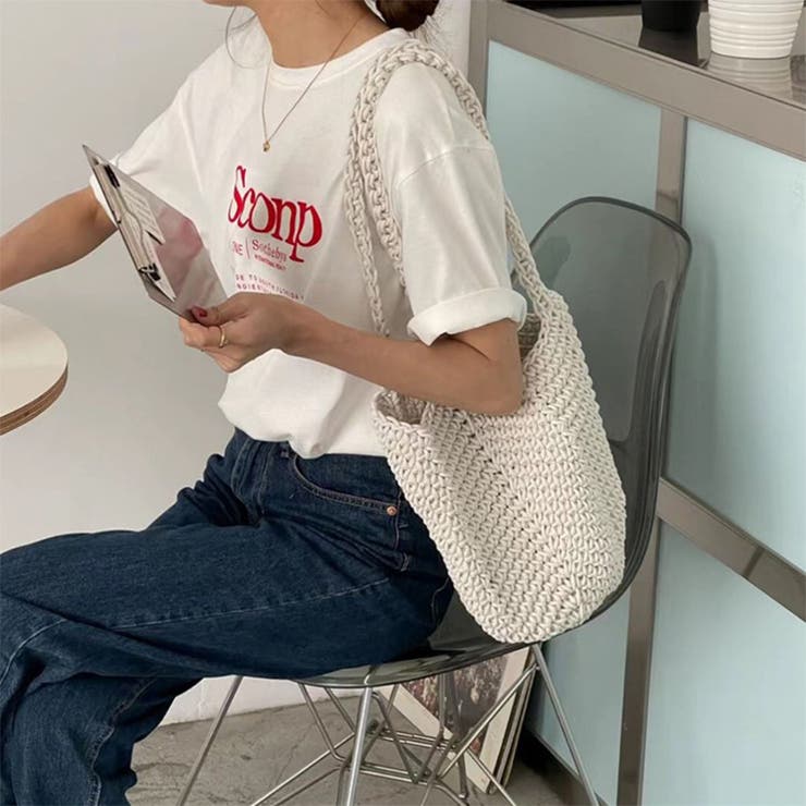 春 夏 編みニットかごバッグ | RAKUku | 詳細画像3 