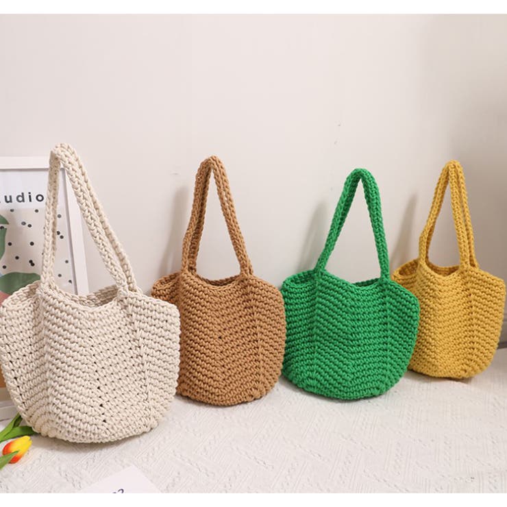 春 夏 編みニットかごバッグ | RAKUku | 詳細画像5 