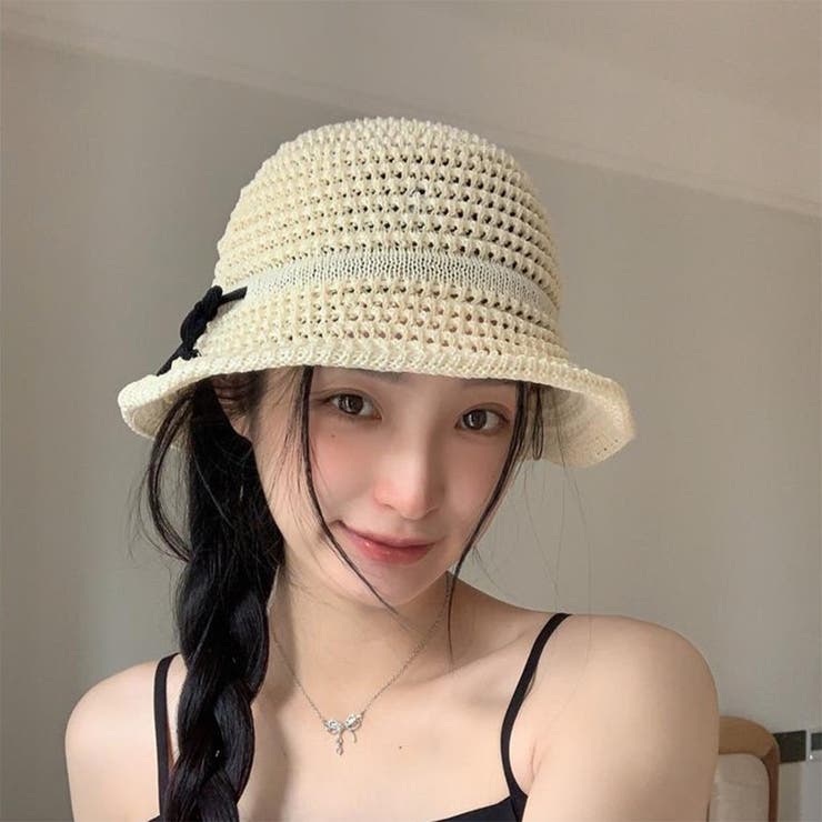 麦わら帽 帽子 ハット UVカット ストローハット リボン帽子 | RAKUku | 詳細画像5 