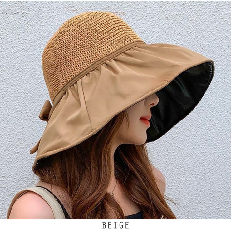 ベージュ | 広つば帽子 ハット 紫外線対策 日よけ帽 折りたたみ | RAKUku