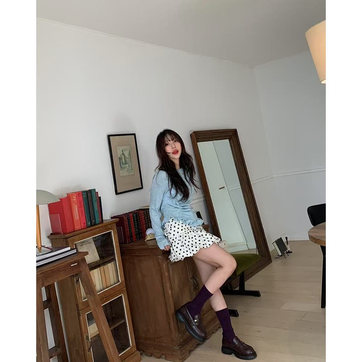 フリルシアートップス アシメントリー ロンT シンプル 個性的 長袖 無地 | RAKUku | 詳細画像12 