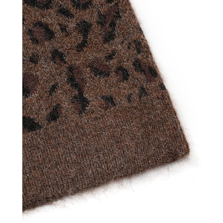 2color レオパード クルーネック ニットプルオーバー ゆったり 暖かい | RAKUku | 詳細画像18 