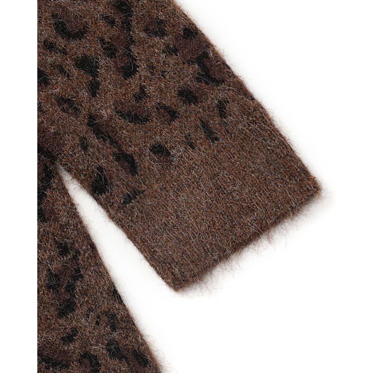 2color レオパード クルーネック ニットプルオーバー ゆったり 暖かい | RAKUku | 詳細画像19 