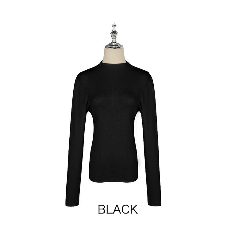 ブラック | 9color ハイネック カットソー | RAKUku