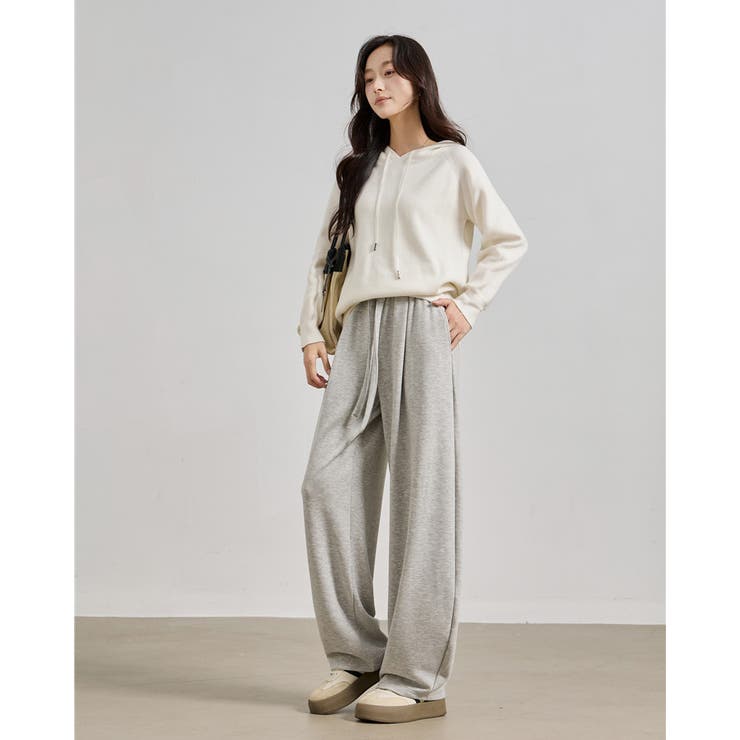 グレー | 4color 裏ピーチ バレルレッグパンツ | RAKUku