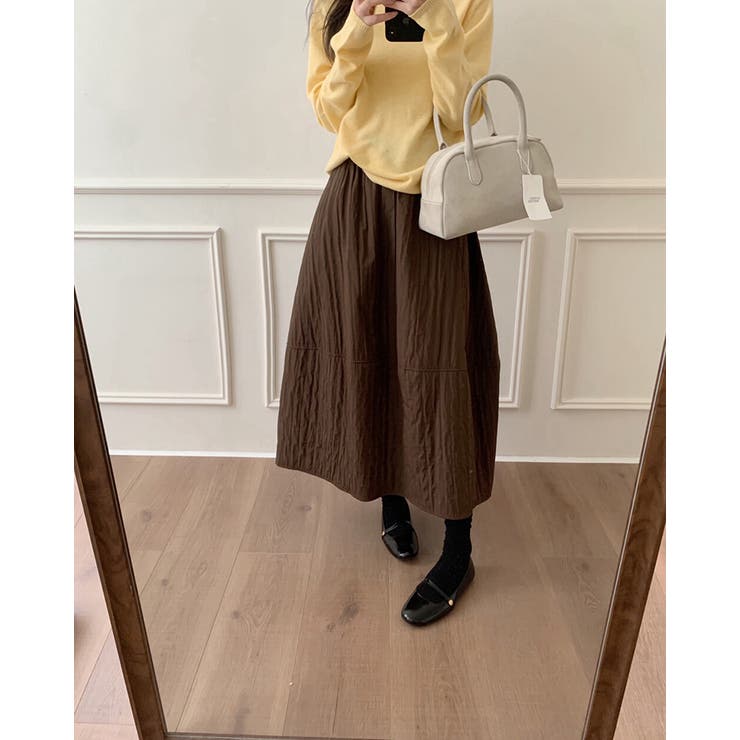 4color 起毛裏地フレアバルーンスカート ウエストゴム | RAKUku | 詳細画像1 