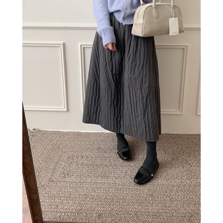 グレー | 4color 起毛裏地フレアバルーンスカート ウエストゴム | RAKUku