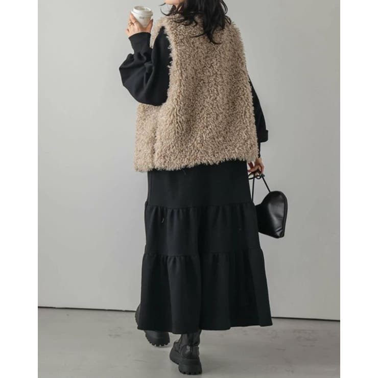 2color ラウンドティアードワンピース ロングワンピース | RAKUku | 詳細画像2 