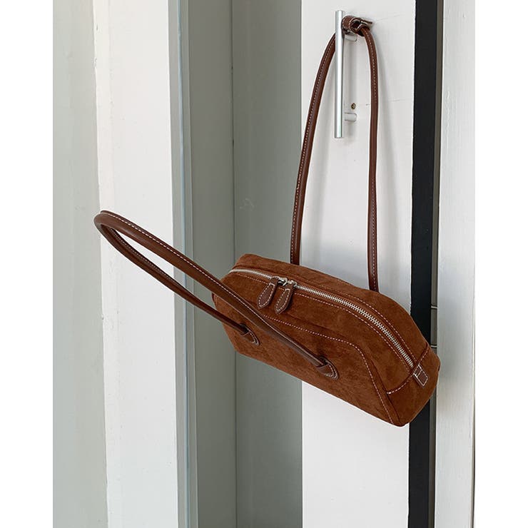 スエード ショルダー ロングボストンバッグ ショルダーバッグ ミニマル 韓国系 | RAKUku | 詳細画像3 