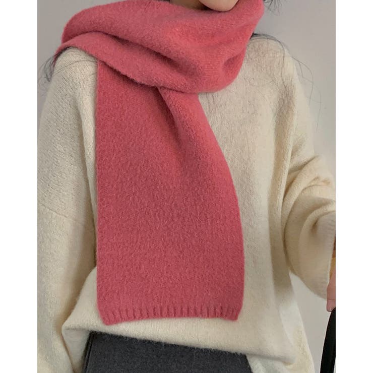 8color 無地 かるふわニットマフラー ふわふわ もこもこ 秋冬 暖かい | RAKUku | 詳細画像4 