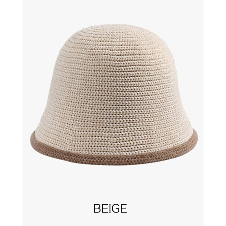 ベージュ | ユニセックス クロシェハット バケットハット 折りたたみ ゆったりサイズ | RAKUku
