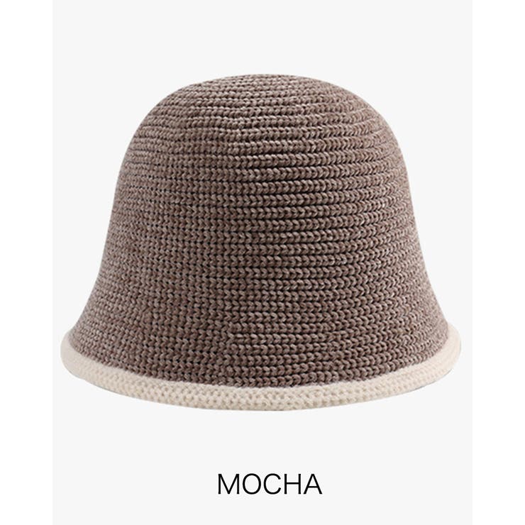 モカ | ユニセックス クロシェハット バケットハット 折りたたみ ゆったりサイズ | RAKUku