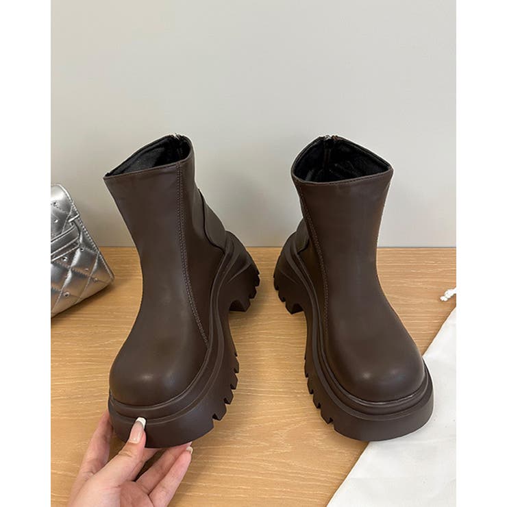 2color 厚底ショートブーツ フェイクレザー | RAKUku | 詳細画像8 