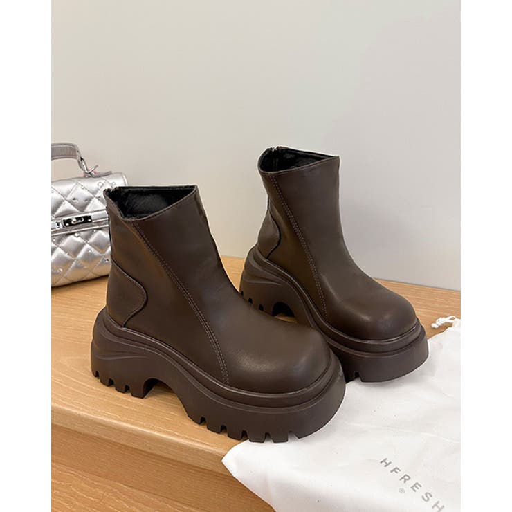 2color 厚底ショートブーツ フェイクレザー | RAKUku | 詳細画像9 