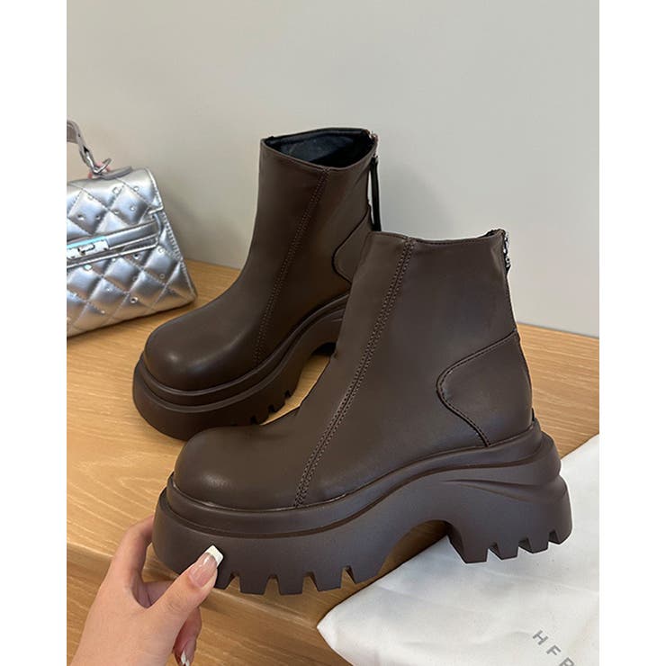 2color 厚底ショートブーツ フェイクレザー | RAKUku | 詳細画像11 