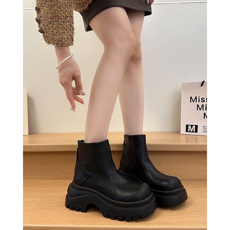 2color 厚底ショートブーツ フェイクレザー | RAKUku | 詳細画像3 