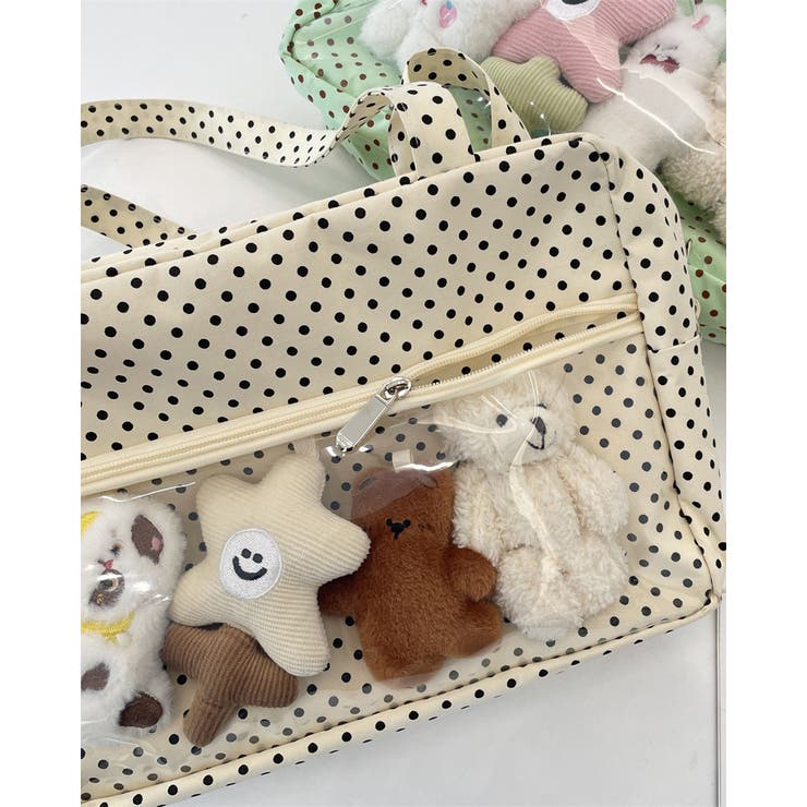 【3color】 ドット柄 クリアポケットトートバッグ | RAKUku | 詳細画像8 