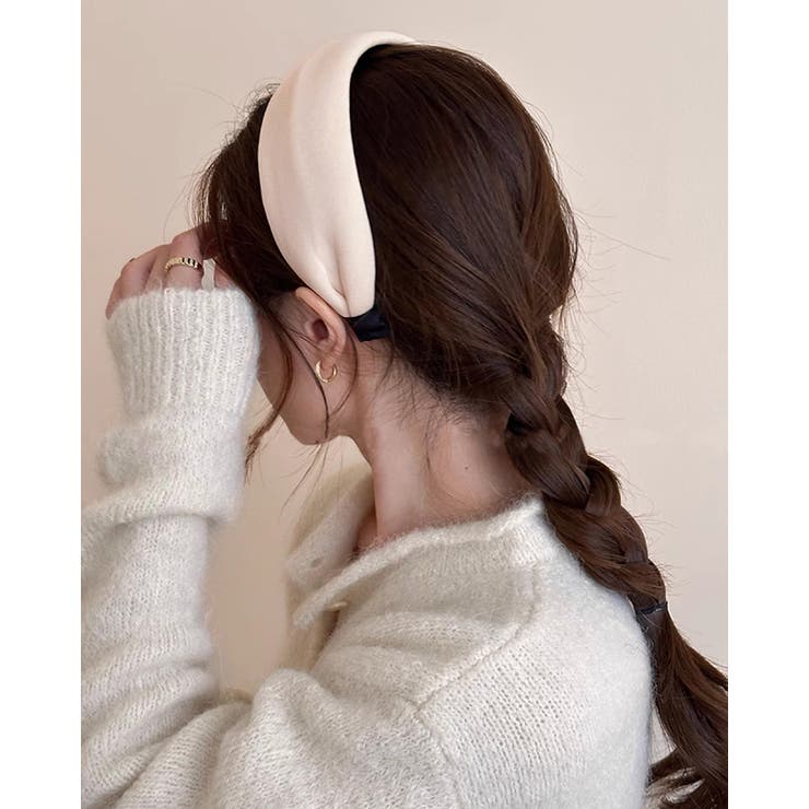 ベージュ | 5color 幅広カチューシャ ヘアバンド | RAKUku