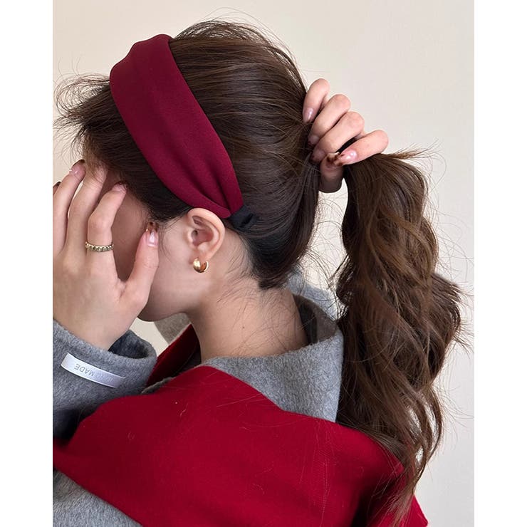 レッド | 5color 幅広カチューシャ ヘアバンド | RAKUku