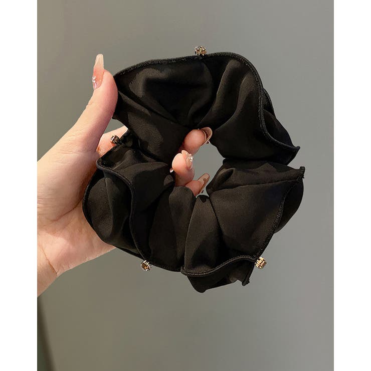 ストーン キラキラ シュシュ ダブルフリル ビッグフリル エレガント 高級感 | RAKUku | 詳細画像6 