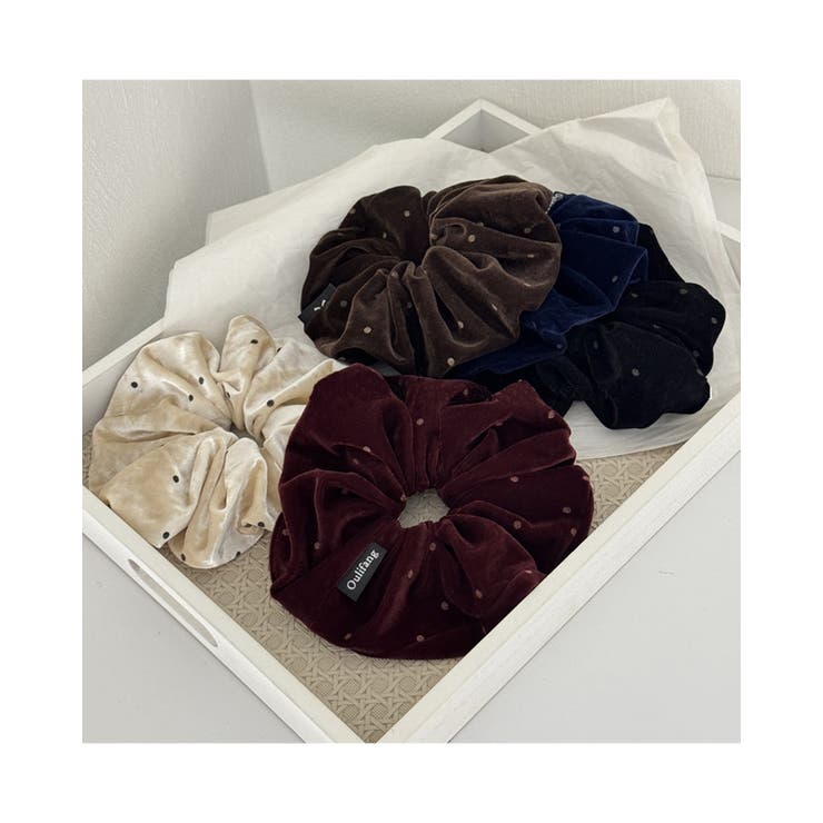 5color ベロアドットシュシュ 高級感 | RAKUku | 詳細画像2 