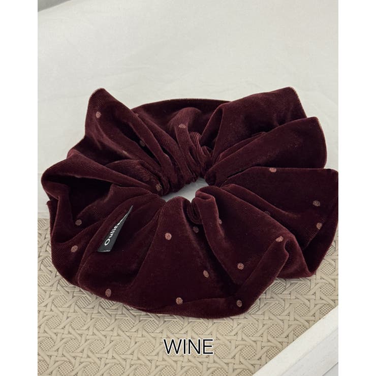 ワイン | 5color ベロアドットシュシュ 高級感 | RAKUku