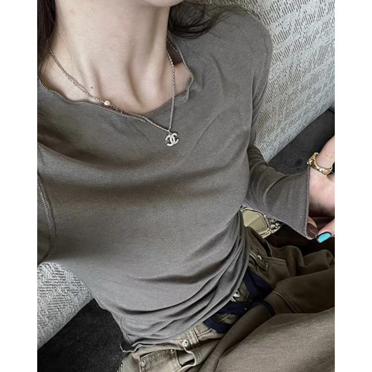 チャコール | 春夏 長袖 カットソー | RAKUku