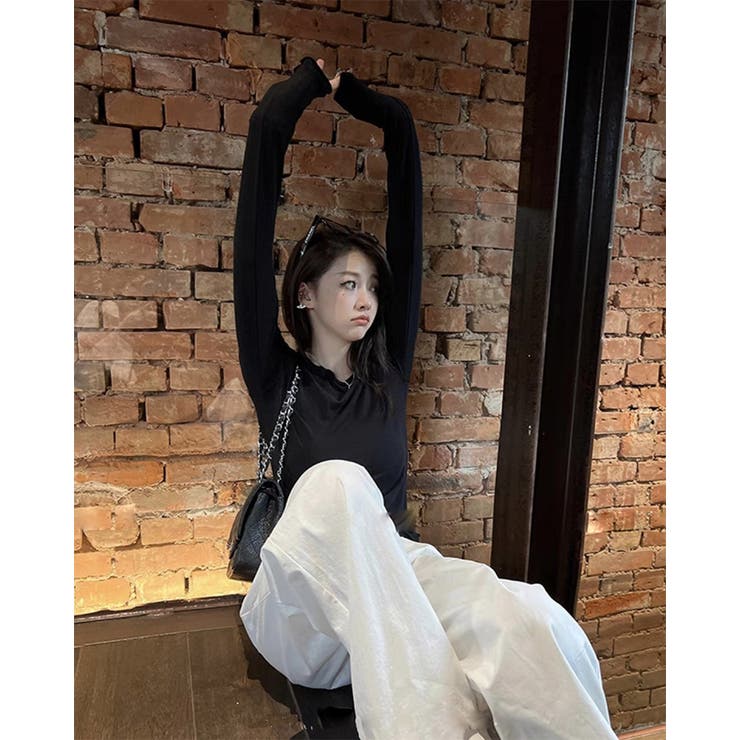 ブラック | 春夏 長袖 カットソー | RAKUku