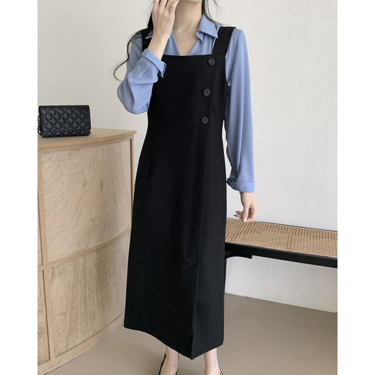 スクエアカラーサイドボタン ワンピース ワンピー | RAKUku | 詳細画像9 