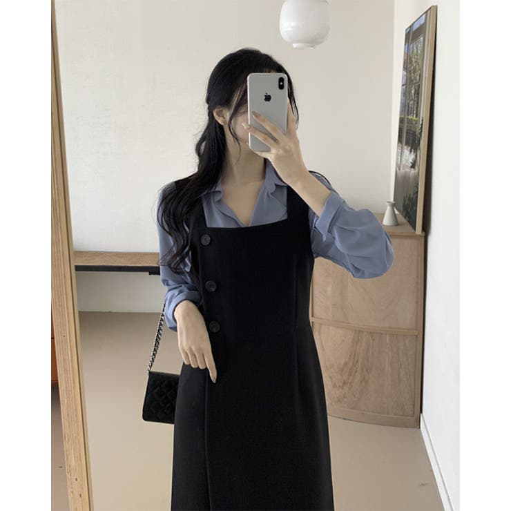 スクエアカラーサイドボタン ワンピース ワンピー | RAKUku | 詳細画像10 