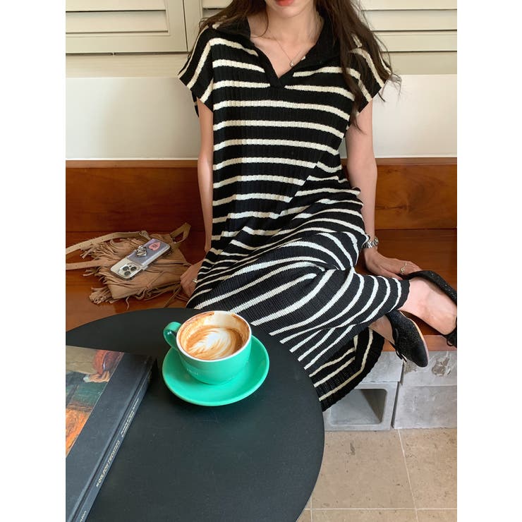 ボーダーサマーニット ワンピース ロングワンピース | RAKUku | 詳細画像8 