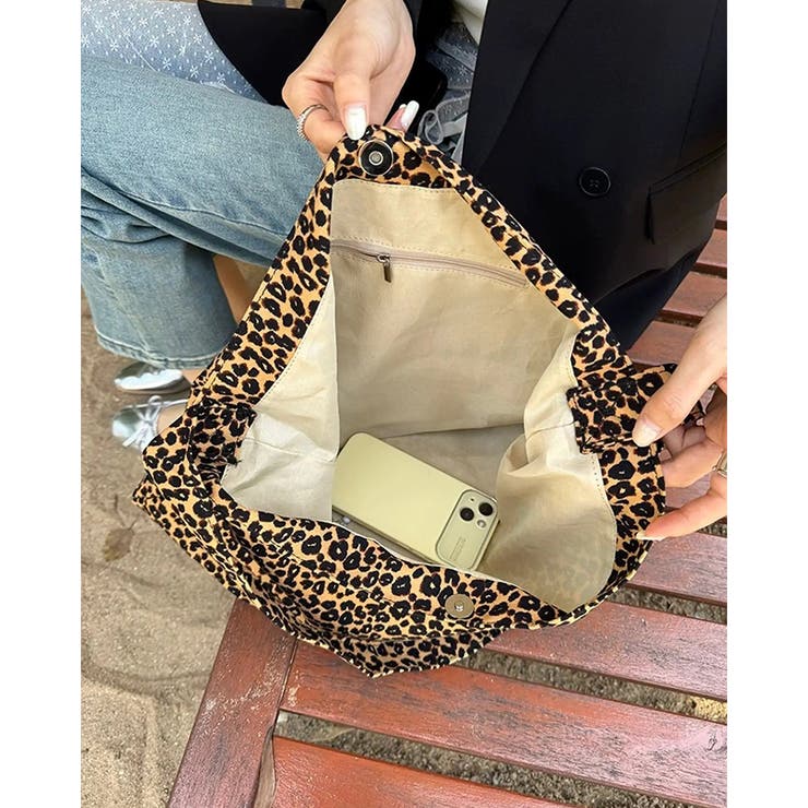 ヒョウ柄 トートバッグ ショルダーバッグ | RAKUku | 詳細画像9 