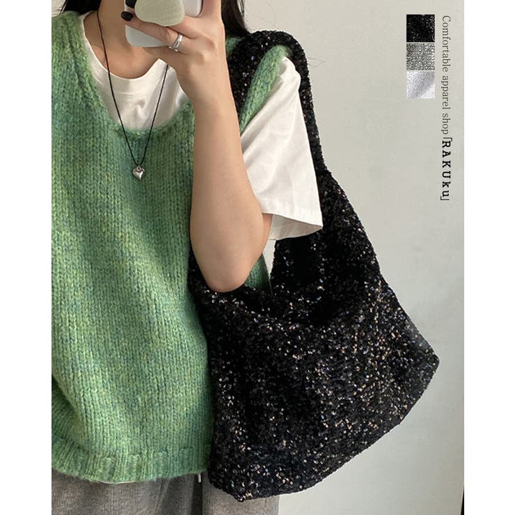 スパンコール トートバッグ ショルダーバッグ | RAKUku | 詳細画像1 