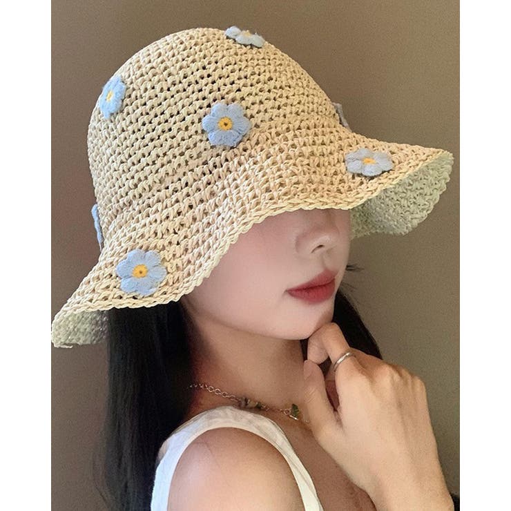 ベージュ | 日焼け対策 バケットハット 麦わら帽子 | RAKUku