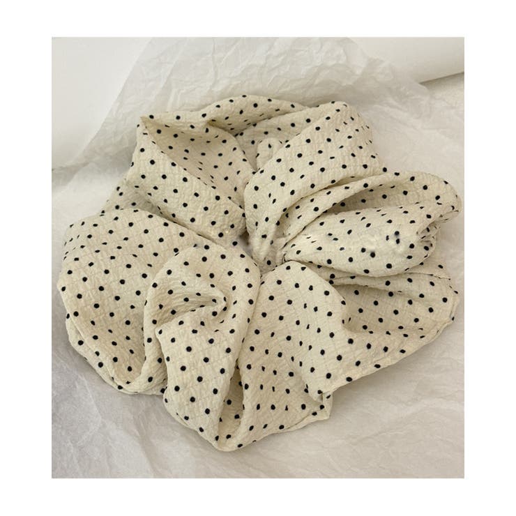 アイボリー | シュシュ ドット柄 夏 | RAKUku