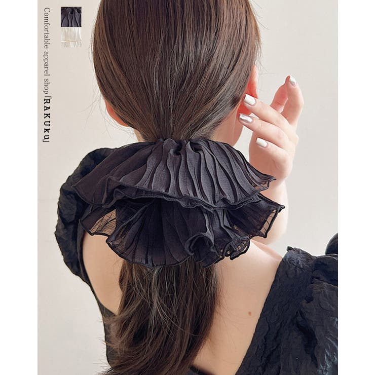 ブラック | ヘアシュシュ ブラック ホワイト | RAKUku