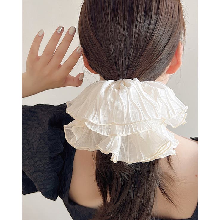 ヘアシュシュ ブラック ホワイト[品番：RKKW0003360]｜RAKUku