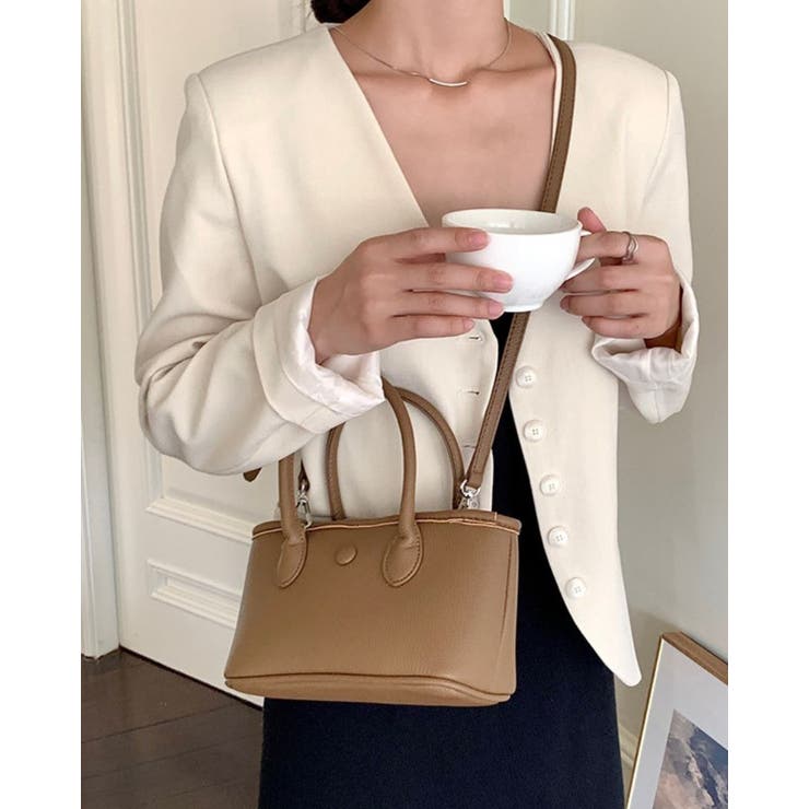 ボタンスクエアレザーミニトートバッグ レーディス バッグ | RAKUku | 詳細画像3 