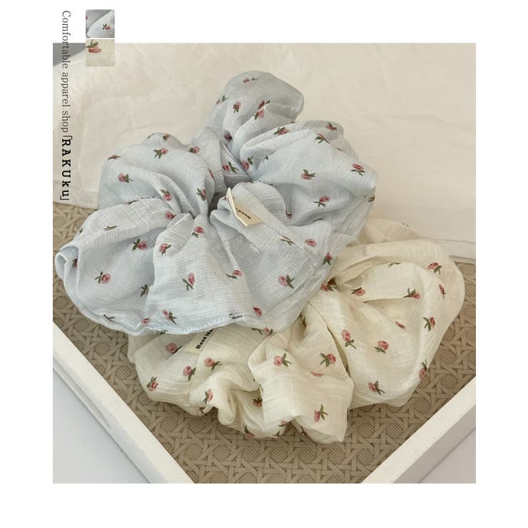 【アウトレット】シュシュ首輪(レトロ花柄) 人気 小花柄シュシュ フラワー 夏色[品番：RKKW0003424]｜RAKUku