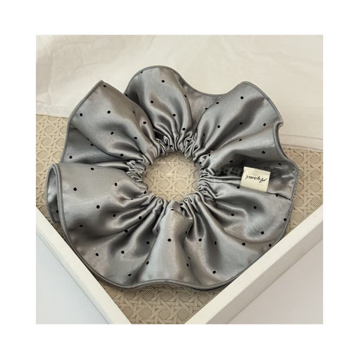 シルバー | ドット柄ヘアシュシュ ドット ヘアゴム | RAKUku