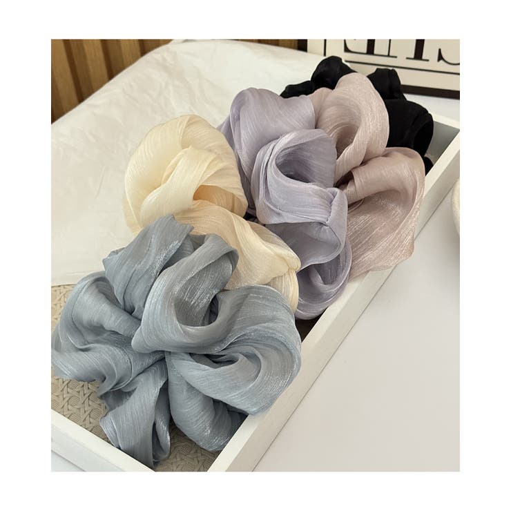 シフォンビッグシュシュ ビッグフリル モノトーン 高級感 | RAKUku | 詳細画像2 