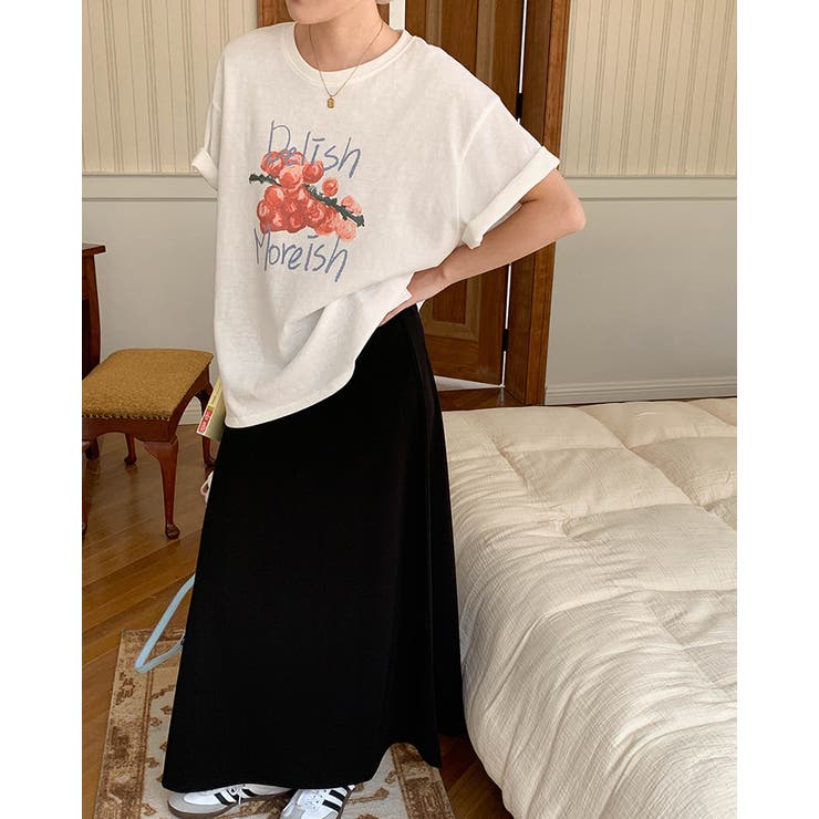 【3color】ぶどうアートプリント オーバーサイズTシャツ 半袖 | RAKUku | 詳細画像8 
