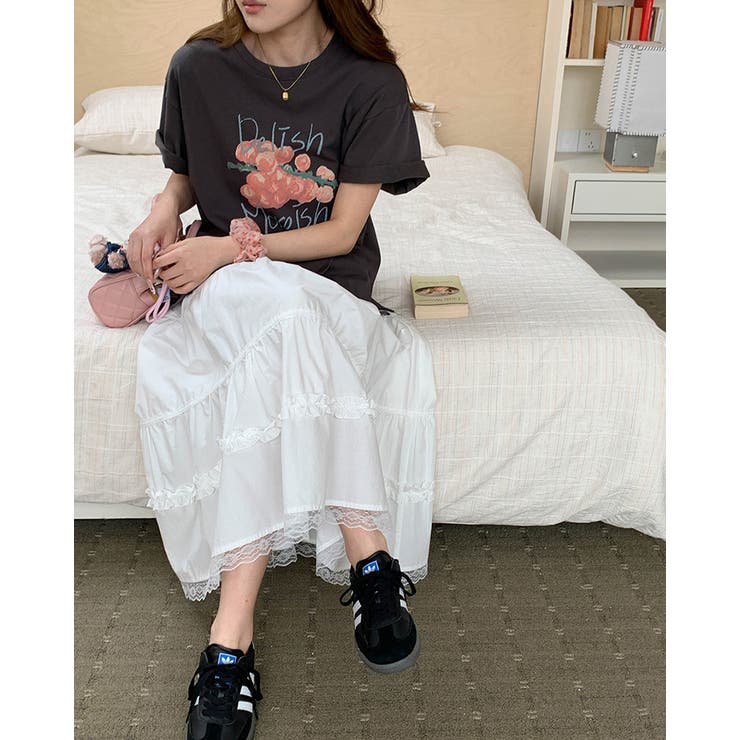 【3color】ぶどうアートプリント オーバーサイズTシャツ 半袖 | RAKUku | 詳細画像5 