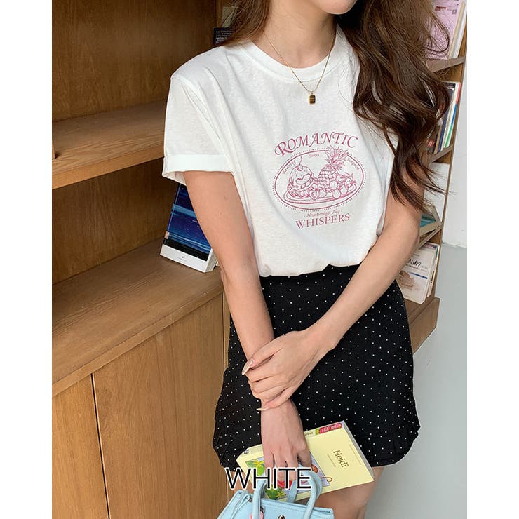 【3color】ROMANTIC ロゴプリントTシャツ ガーリー フルーツ | RAKUku | 詳細画像3 