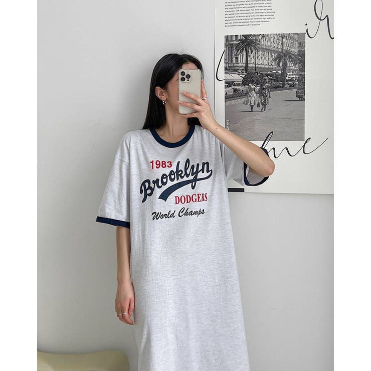 Tシャツワンピー Tシャツワンピース 半袖[品番:RKKW0003346 Tシャツワンピー Tシャツワンピース 半袖[品番:RKKW0003346