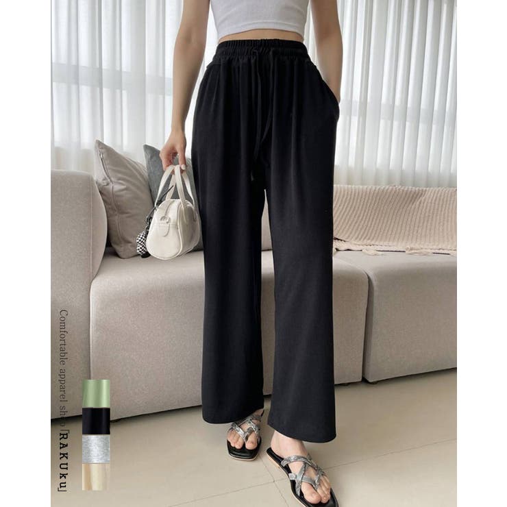 サマーイージーパンツ ワイドパンツ カジュアル | RAKUku | 詳細画像1 